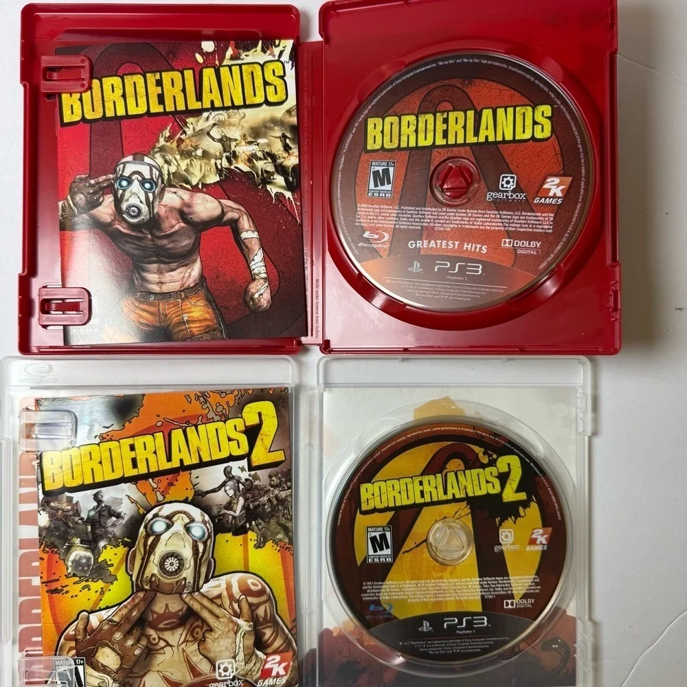 Borderlands 1 & 2 (Sony PlayStation 3, 2009) PS3 Complete w/ Manual Tested